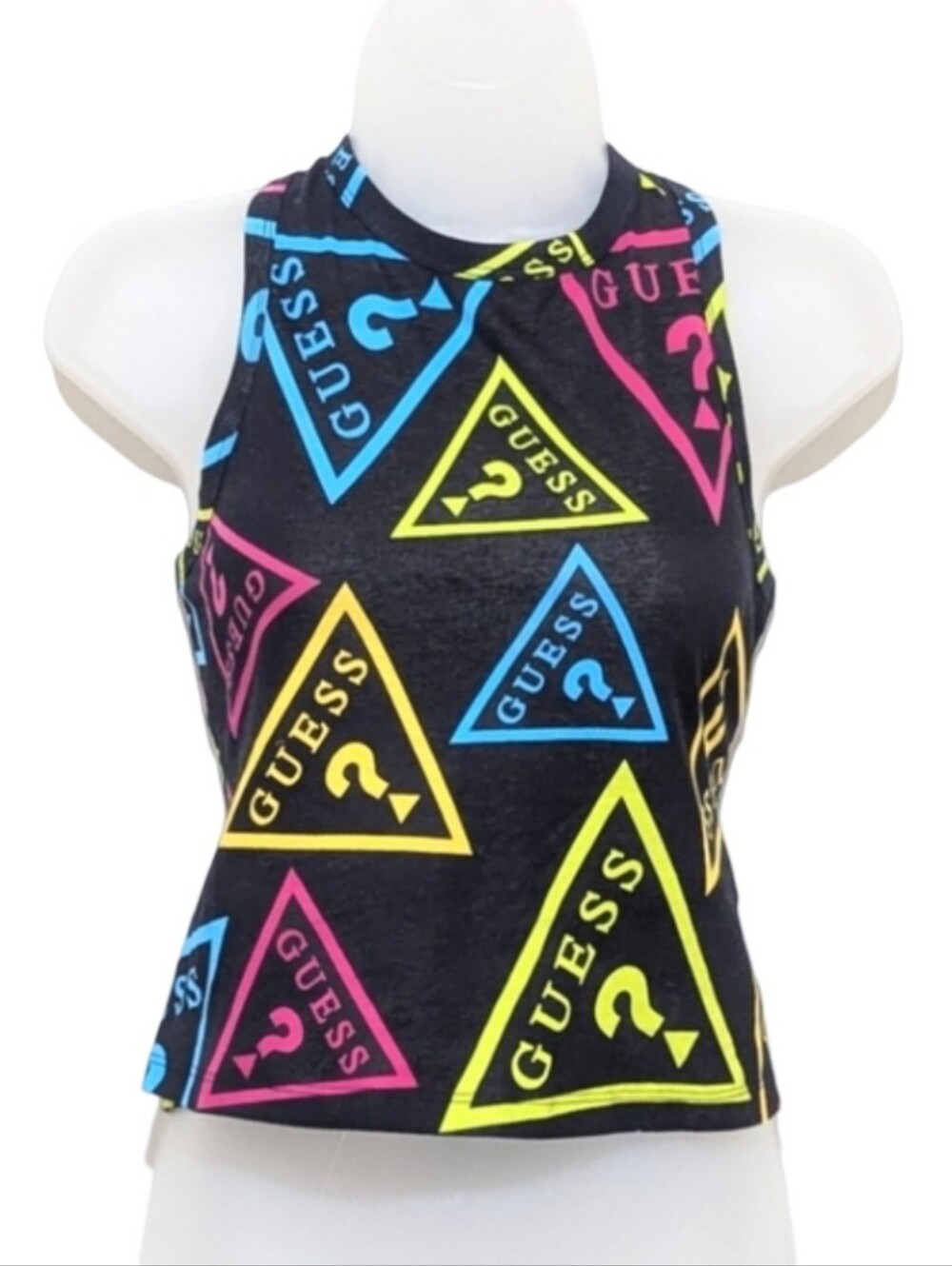 Vintage Y2K Guess Black Neon Tank Top